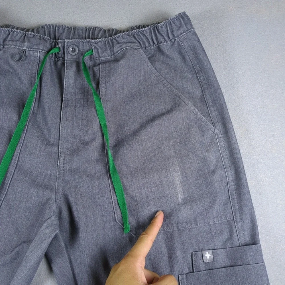 Figs Cairo Cargo Scrub Pants Mens Small Graphite Gray Straight Leg Technical